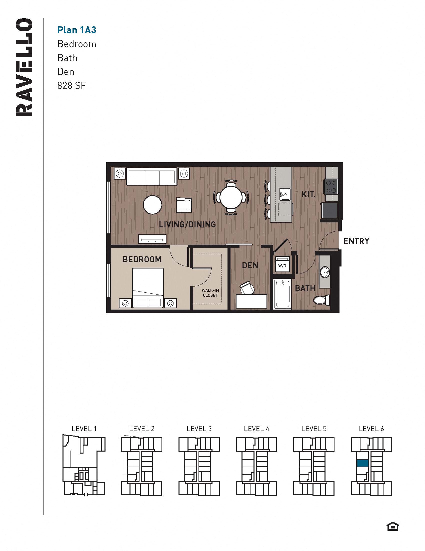 1 Bedroom Plan 1A3