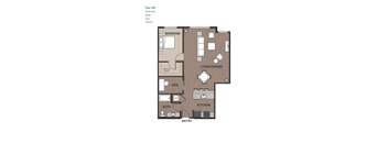 1 Bedroom Plan 1B2
