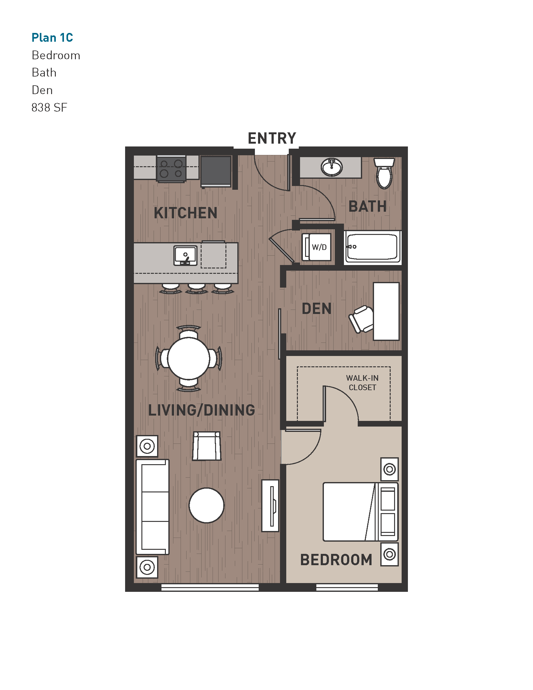 1 Bedroom Plan 1C