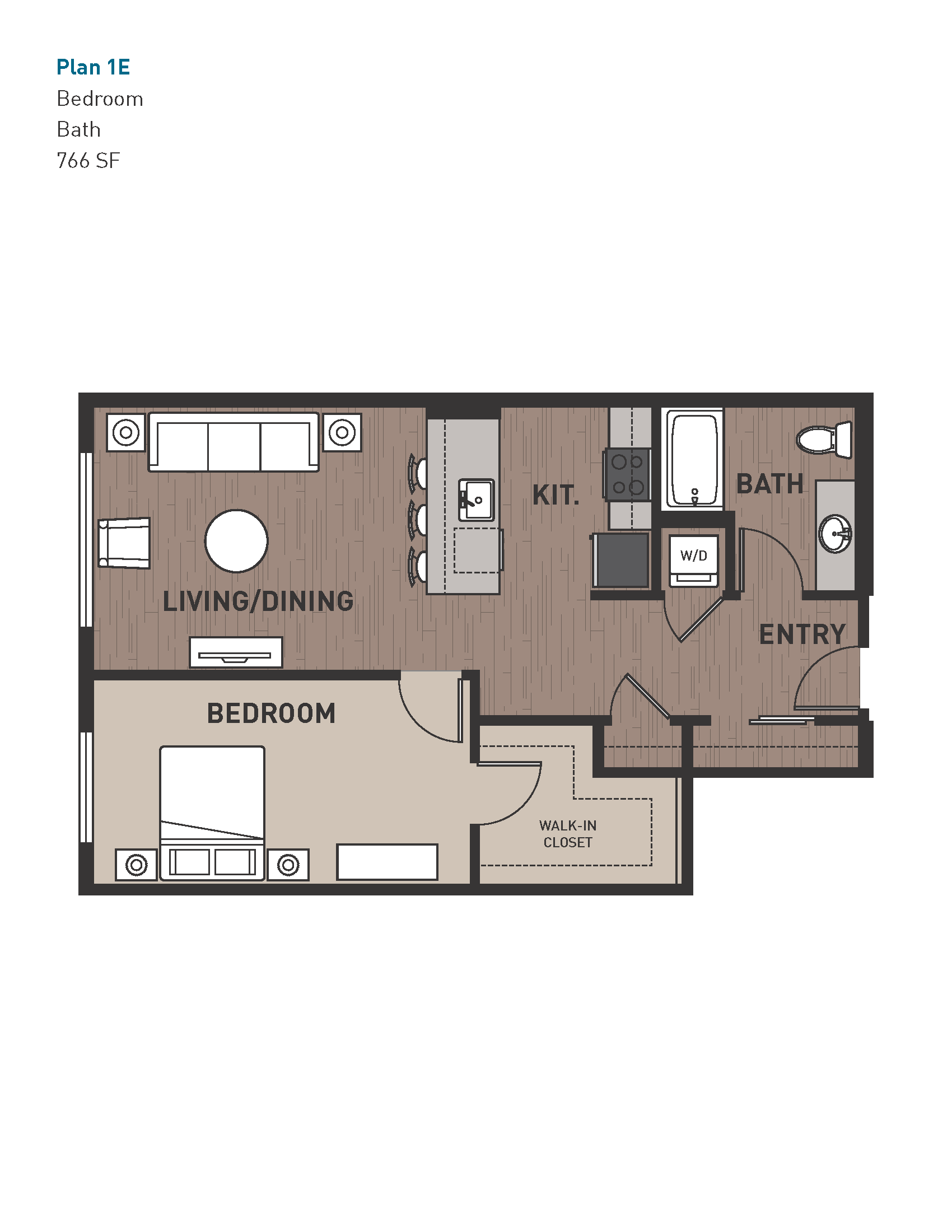 1 Bedroom Plan 1E
