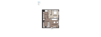 1 Bedroom Plan 1G