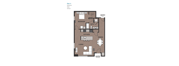 1 Bedroom Plan 1J