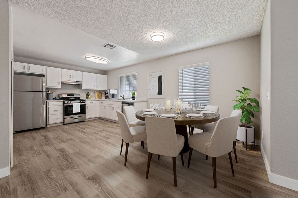 the preserve at ballantyne commons apartment dining room and kitchen
