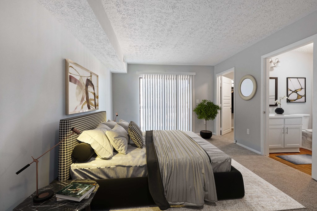 Large bedroom with large window at Reserve at Providence apartments in Charlotte near Matthews, NC