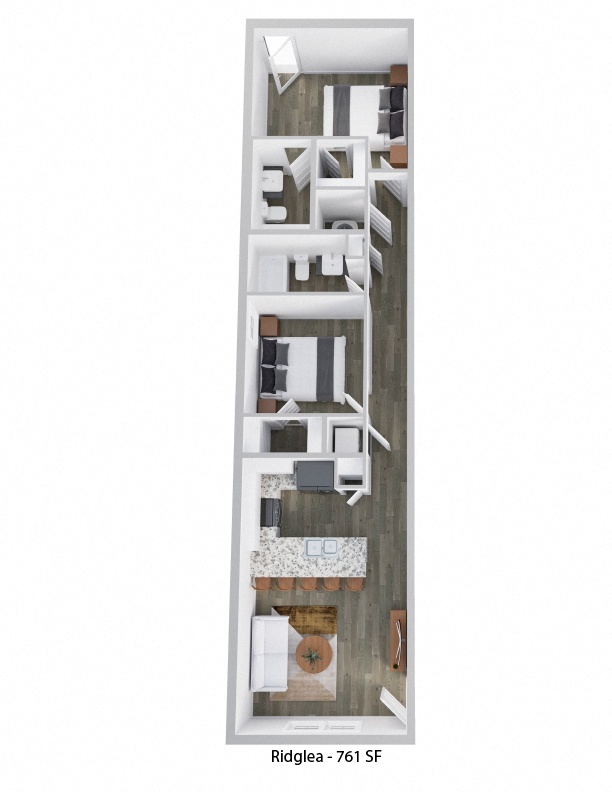 a 3d model of a residential apartment