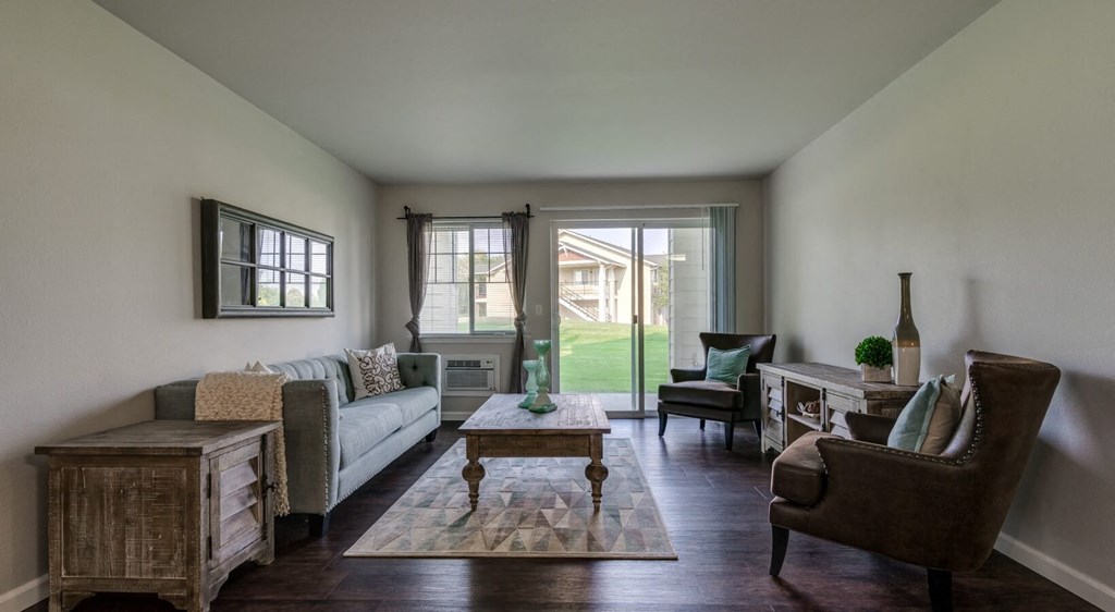 living room with wood-style flooring