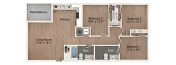 a floor plan of a 1 bedroom apartment