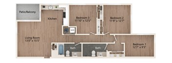 a floor plan of a 1 bedroom apartment