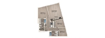 three-bedroom floorplan