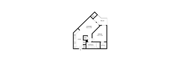 A black and white diagram of a house layout with labeled rooms.
