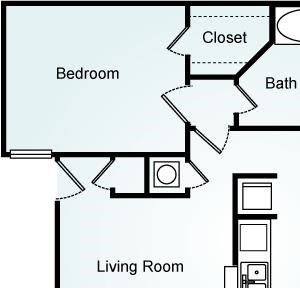 The Heron - Two Bedroom-2 Bath Floorplan 2 Bed, 2 Bath, 1070 square feet floor plan The Heron