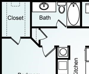 The Osprey - One Bedroom-1 Bath Floorplan 1 Bed, 1 Bath, 800 square feet floor plan The Osprey