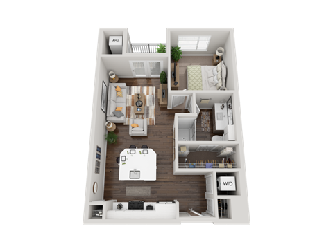 a 3d floor plan of a home with a bedroom and a bathroom