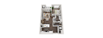 a 3d floor plan of a home with a bedroom and a bathroom