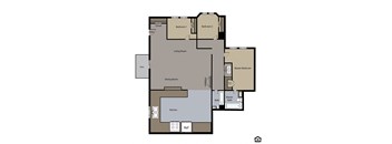 a floor plan of a two bedroom apartment at the lofts at worthington
