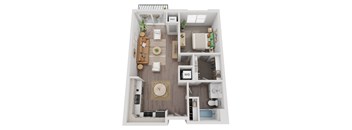 a floor plan of a 1 bedroom apartment at the residences at silver hill in suitland,