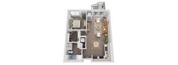 a floor plan of a 1 bedroom apartment at the residences at silver hill in suitland,