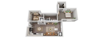 a floor plan of a 1 bedroom apartment