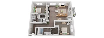 this is a 3d floor plan of a 1 bedroom apartment at the biltmore apartments