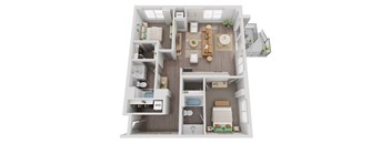 a floor plan of a 1 bedroom apartment at the crossings at white marsh apartments in white marsh