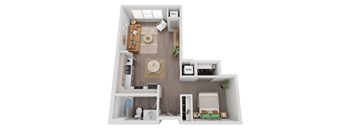 a floor plan of a 1 bedroom apartment at the residences at silver hill in suitland,