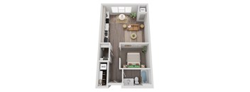 a floor plan of a 1 bedroom apartment at the residences at silver hill in suitland,