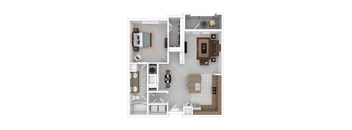 Sawgrass Creek Apartments in New Port Richey, FL photo of floorplan of a one bedroom apartment