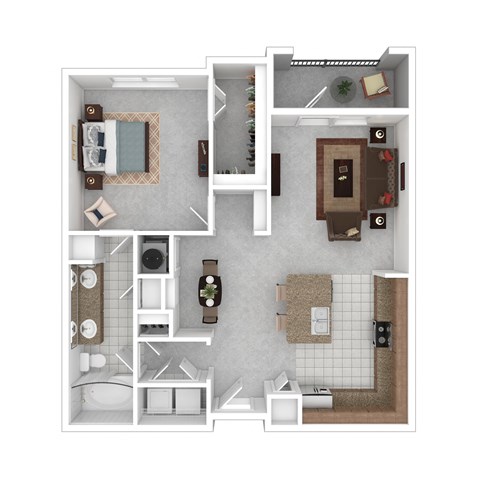 Sawgrass Creek Apartments in New Port Richey, FL photo of floorplan of a one bedroom apartment
