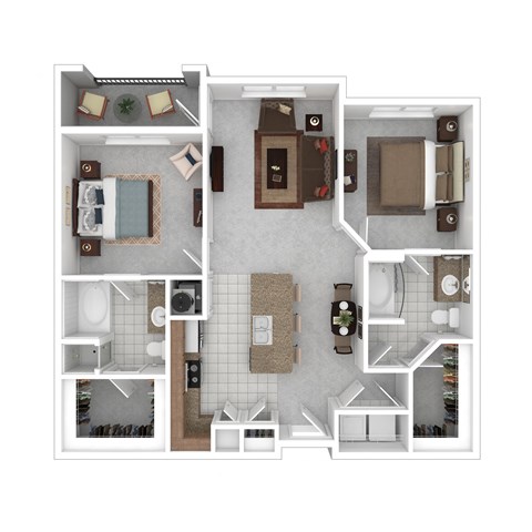 Sawgrass Creek Apartments in New Port Richey, FL photo of a two bedroom floorplan