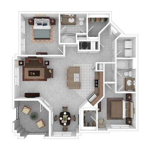 Sawgrass Creek Apartments in New Port Richey photo of a two bedroom floorplan