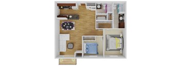 a floor plan of a house with a bedroom and a bathroom