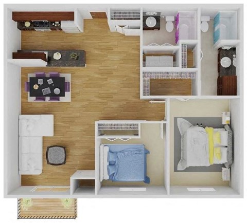 a floor plan of a house with a bedroom and a bathroom