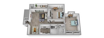 1 Park Central Apartments in Peachtree Corners photo of sinclair two bedroom one bathroom floorplan