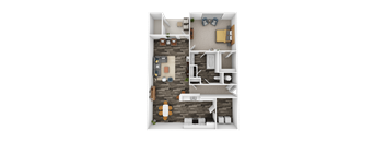 St. Ives Crossing Apartments in Stockbridge, GA photo of 1 Bed - 1 Bath, 853 sq ft floorplan
