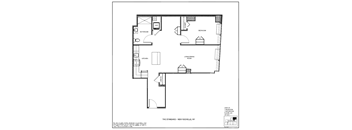 A black and white image of a floor plan for a standard apartment in New Rochelle, NY.