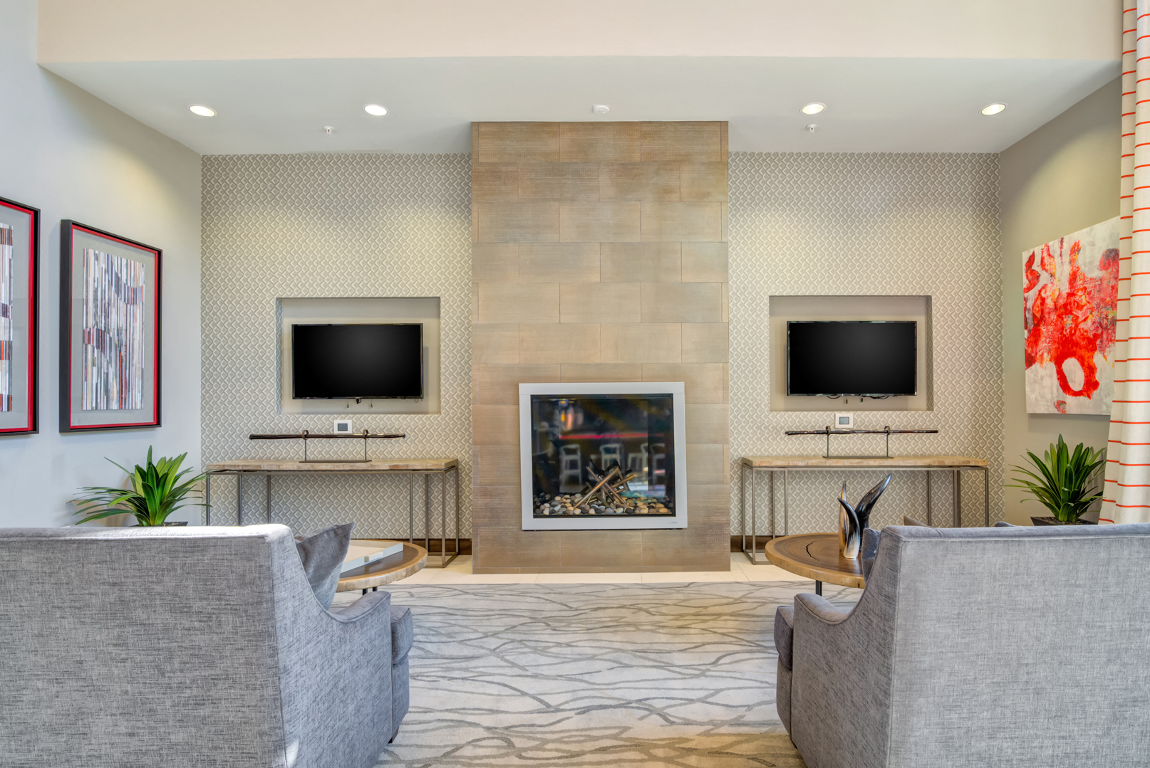 Carillon apartments in Nashville, TN photo of entertainment kitchen and lounge