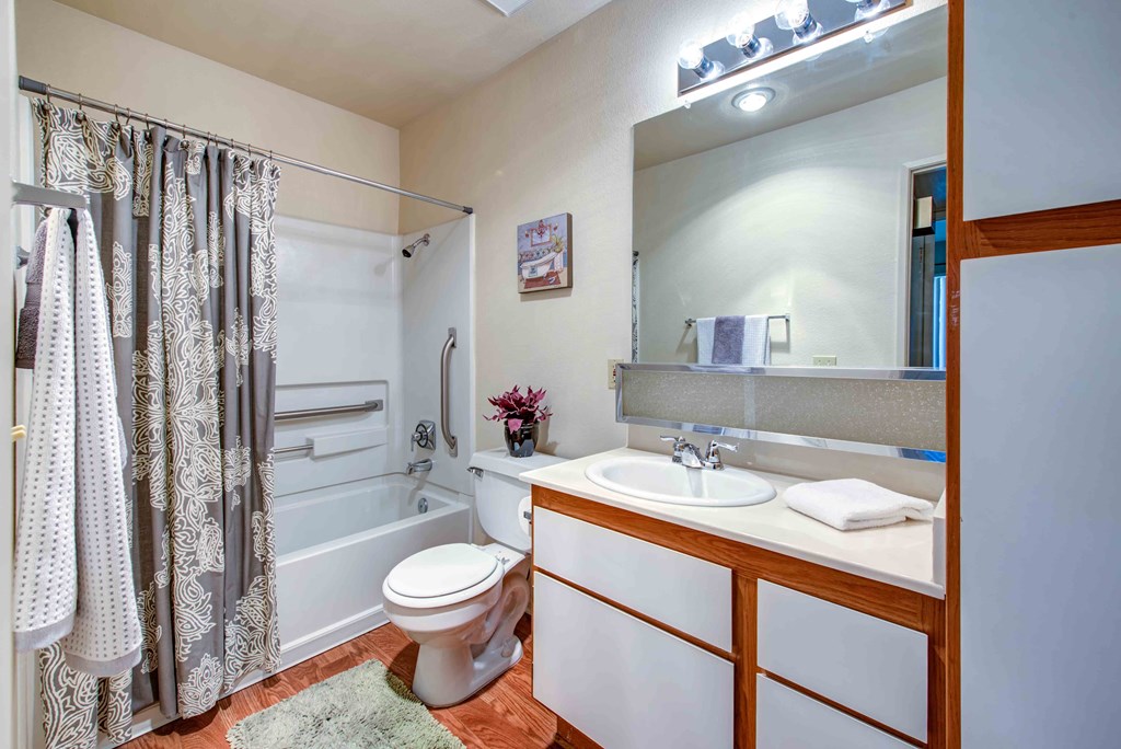 High Desert Villas apartments in Victorville California photo of Bathroom with wood-style flooring