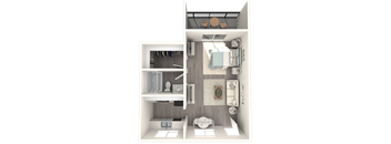 a floor plan of a 1 bedroom apartment