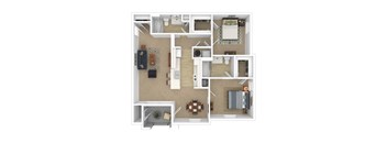 Addis_LA_Apartment_SugarMIll_2 bedroom 2 bath 3D Furnished