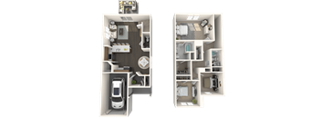 a floor plan of a house with a car and a garage