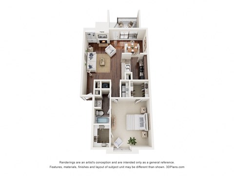 Summit at Hillcrest Apartments in Mobile Alabama photo of a one bedroom floorplan