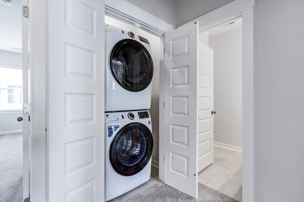 Charleston, SC Apartments- Sumner Village - Laundry Room with Stackable In-Unit Washer and Dryer