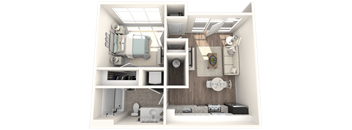 a 1 bedroom floor plan | Postmark Apartments