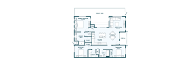 A floor plan of a house with labeled rooms such as "Primary Bedroom (1 Bed)" and "Kitchen.".