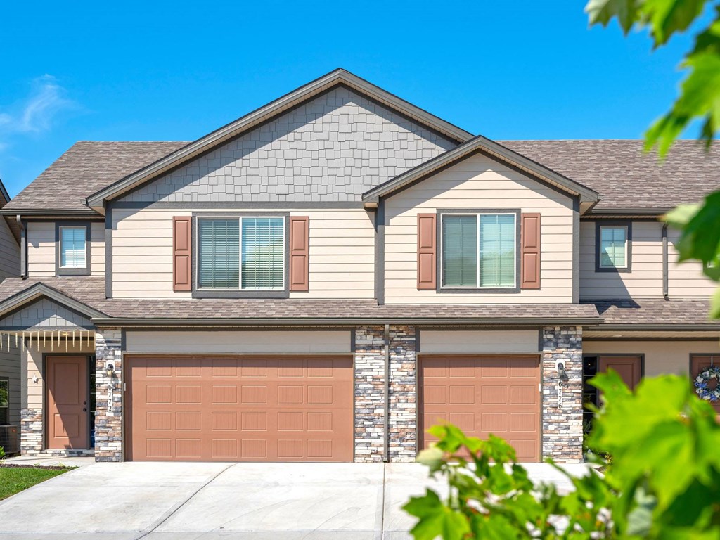 a house with two garage doors
