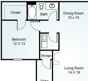 THE RUSHMORE Floorplan The Rushmore, 2 Bed, 2 Bath, 1244 sq. ft.