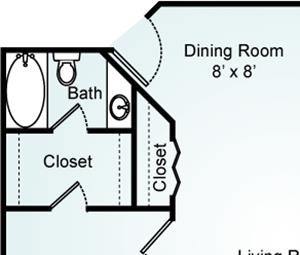 THE ESPRESSO Floorplan The Espresso, 2 Bed, 2 Bath, 1150 sq. ft.
