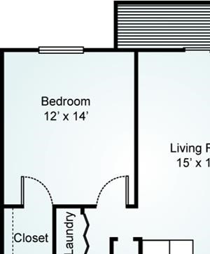 THE LATTE Floorplan The Latte, 1 Bed, 1 Bath, 780 sq. ft.