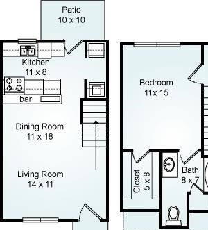 The Golden - One Bedroom-1 Bath Floorplan The Golden, 1 Bed, 1 Bath, 810 sq. ft.