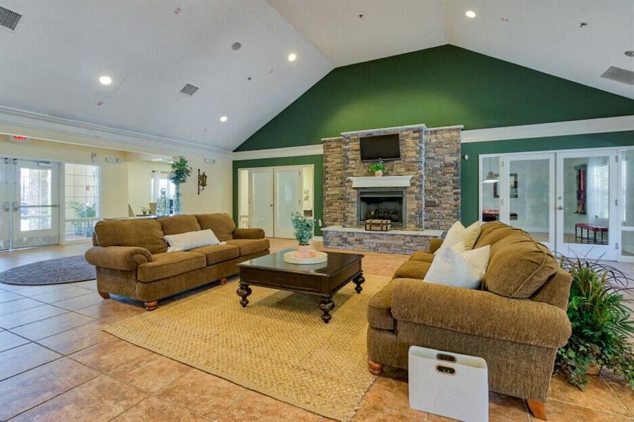 Apartments in Oakridge, TN for Rent - Centennial Village - Clubhouse with Fireplace and TV